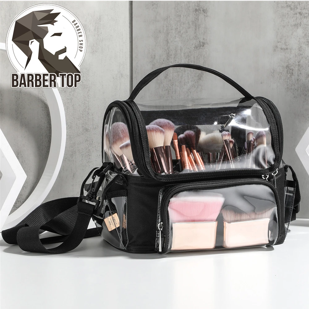 Salon Beauty Makeup Tool Backpack Hairdressing Tool Storage Bag Transparent Waterproof Travel Bag PVC Women's Fashion Bags