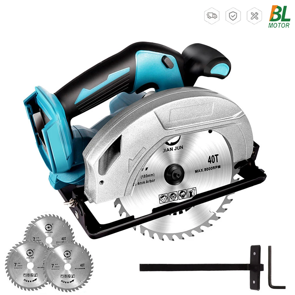 7 дюймов 180 мм бесщеточная электрическая циркулярная пила 5000 об/мин многофункциональный деревообрабатывающий режущий электроинструмент для Makita аккумулятор 18 в