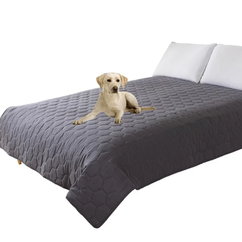 

Waterproof Anti Slip Bedspread King Size Suitable for Pet Children Mattress Protector Solid Color Thickened Quilting Bed Cover