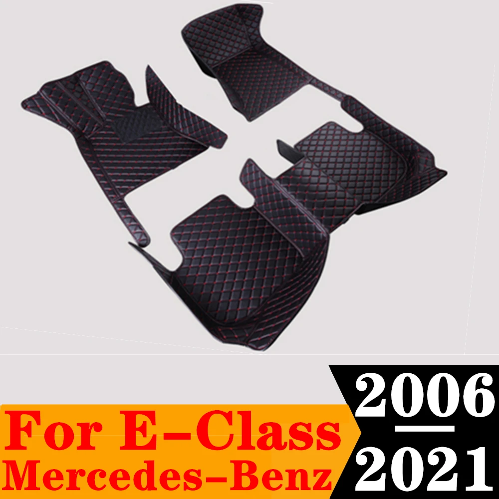 

Sinjayer Waterproof Leather Custom Fit Car Floor Mats Front & Rear FloorLiner Carpet For Mercedes-Benz E Class Sedan 2006-2021
