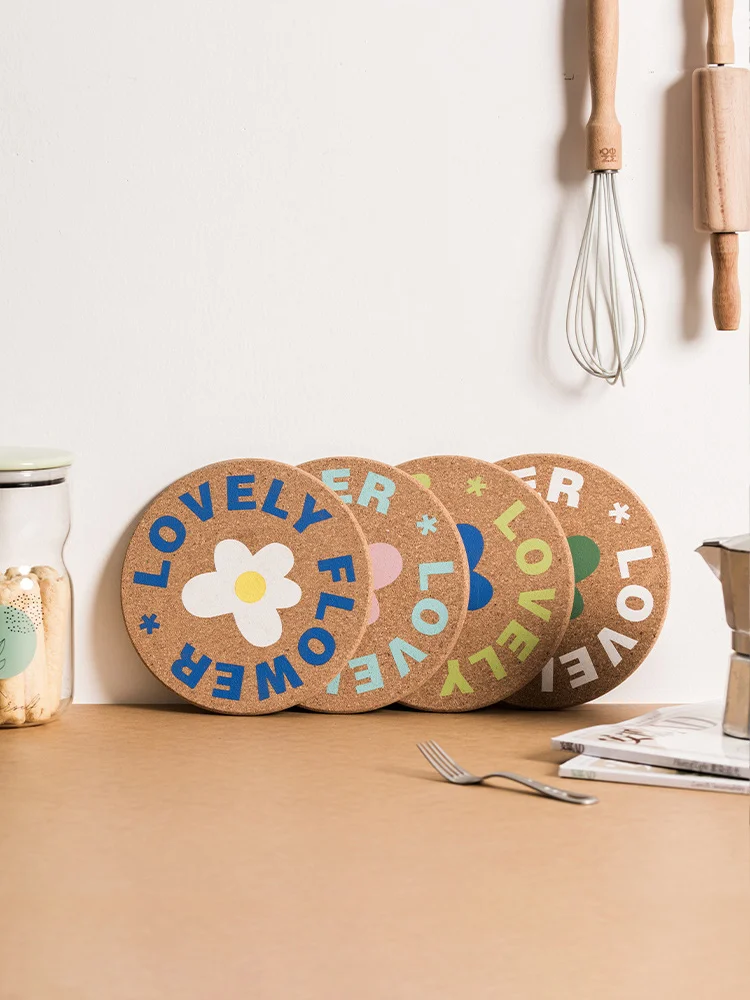 Круглая мягкая деревянная подставка для чашки 17 5 см Цветочная чаек и кофе