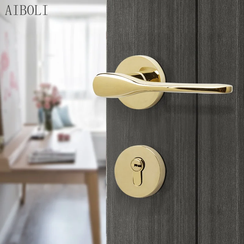 

Mechanical Silent Magnetic Indoor Bedroom Door Lock Zinc Alloy Split Lock Household Wooden Door Lock