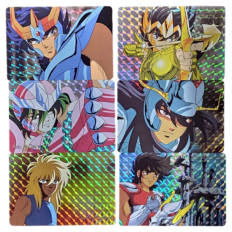 

6Pcs/set Saint Seiya Flash Cards Gold Saint Hyoga Ikki Shiryu Game Anime Collector Cards Gift Toys Gifts for Friends