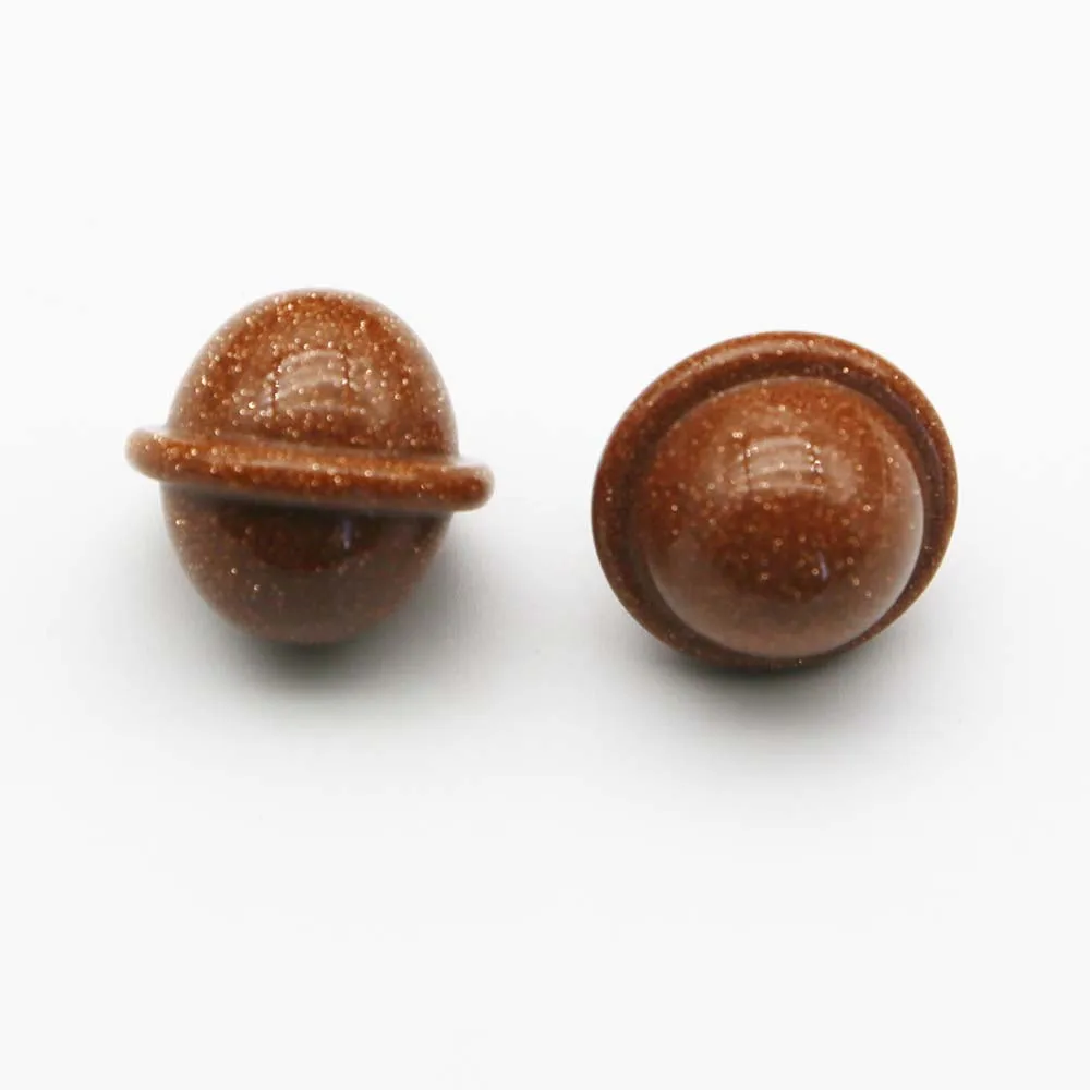 Natural Semi Precious Stone Crystal Agate Mini Spaceship Planet Hand Play Pieces Fashion Jewelry Gift Accessories Wholesale12Pcs