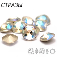 ctpa3bi glitter 10pcs moonlight 5a quality rhinestones cushion cut diy nail art accessories decoration crystal stones
