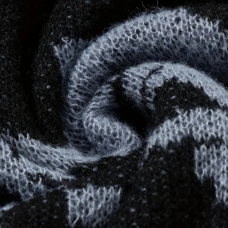 Свитер оверсайз в стиле ретро Свободный вязаный свитер с принтом скелета и