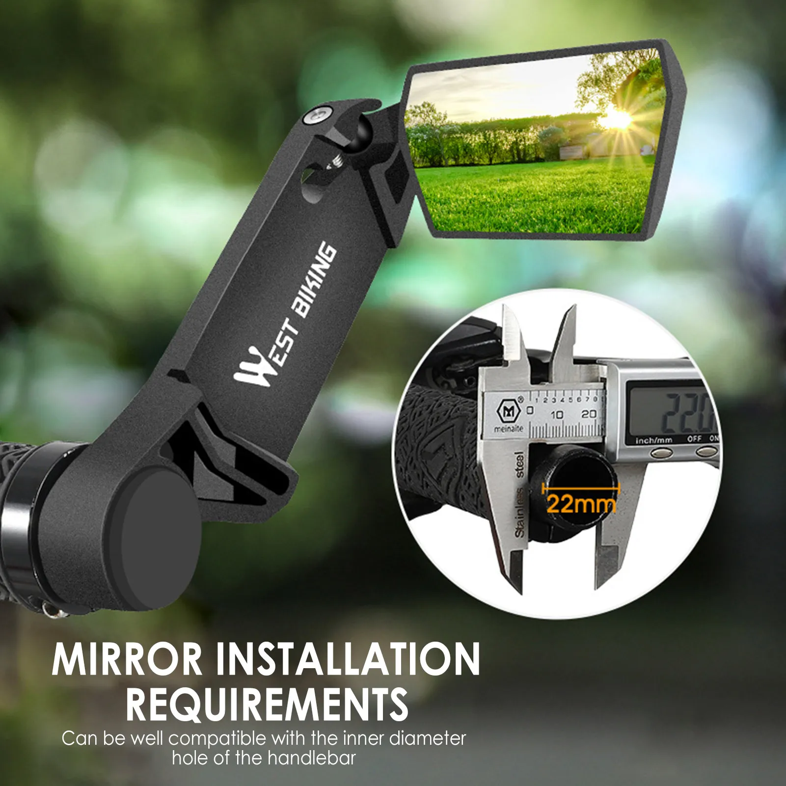 

Bike Mirror Handlebar Mount Bicycle Rear View Mirror 360 Degrees Full Rotation Scratch Resistant Handlebar Mirror For Road Bike