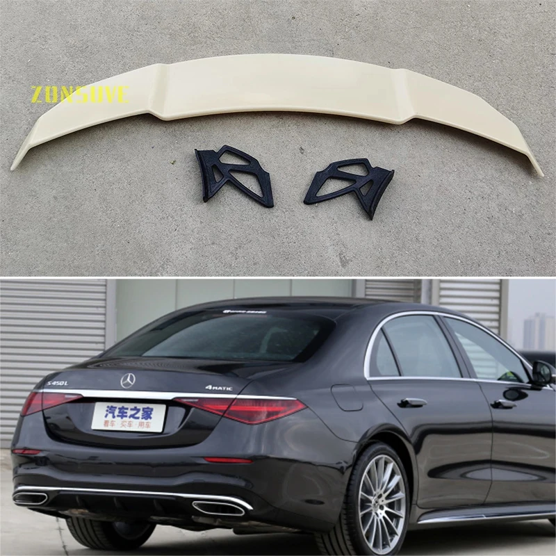 

Use For 2020-2022 Benz S Class Spoiler Auto Sedan Rear Wing Body Kit Accessories ABS Plastic