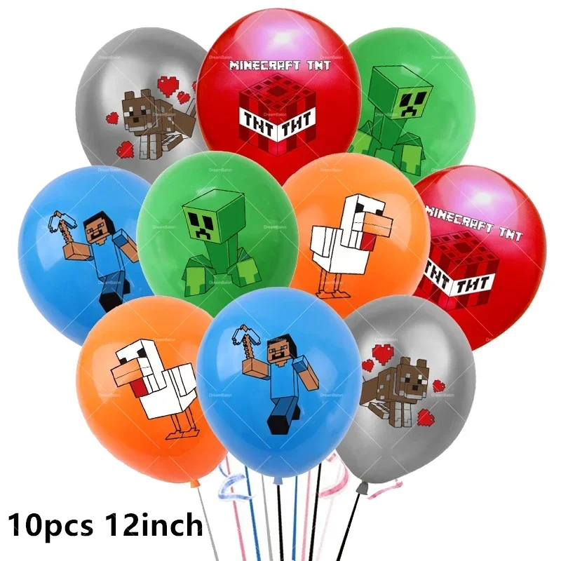 Шахтер поделки воздушные шары пиксельная игра баннер с днем рождения украшение