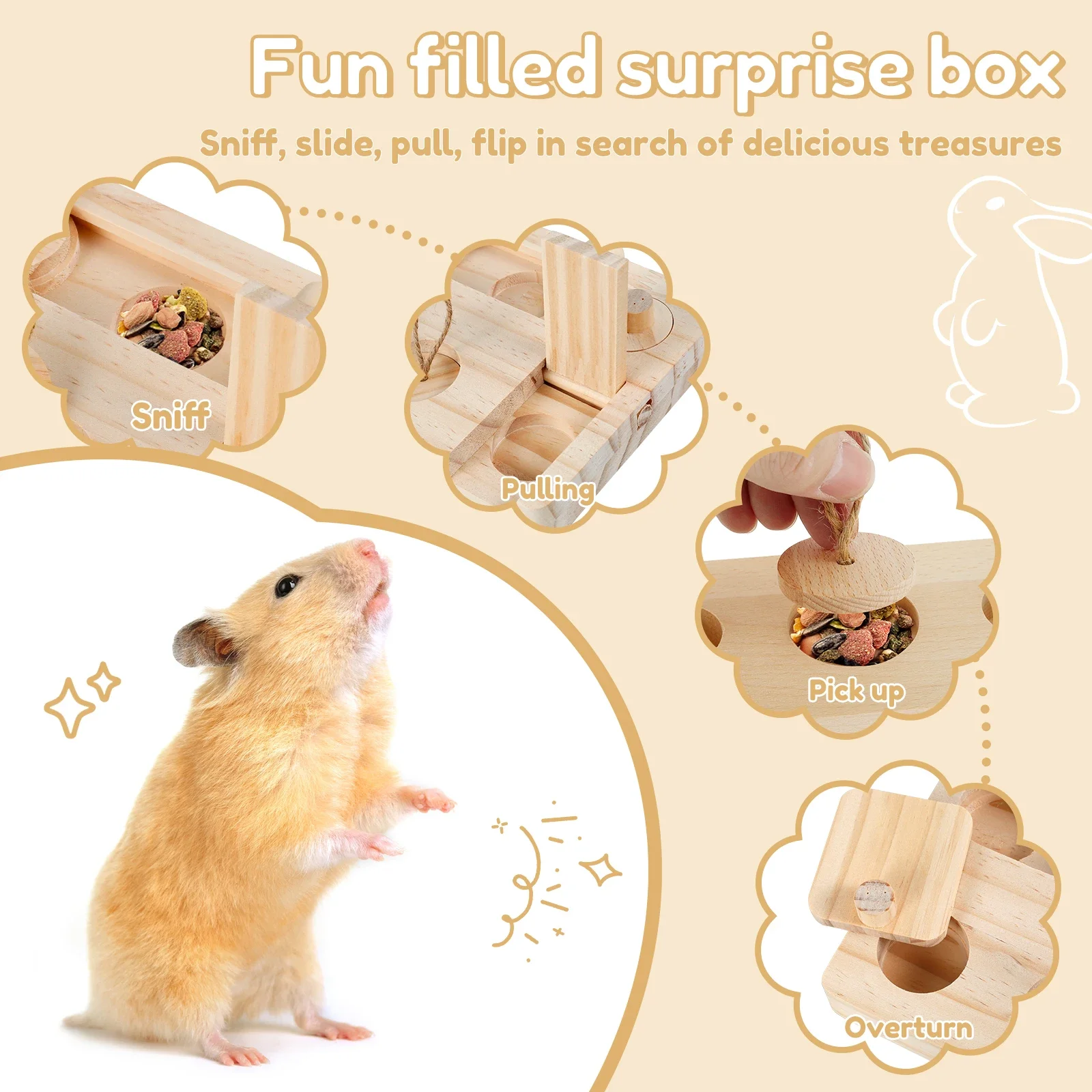 6 в 1 деревянный хомяк