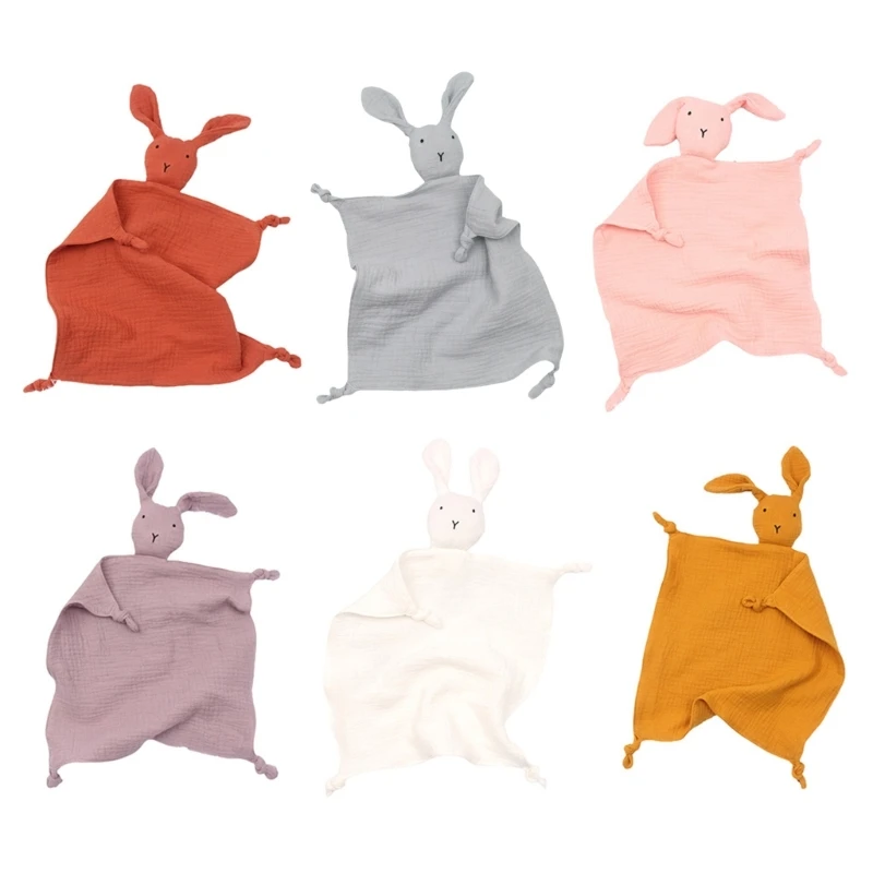 

Baby Soothe Blanket Cute Rabbit for Doll Appease Towel Comfort Sleeping Cuddling Toy Soft Gauze Bibs Teether Burp Cloth