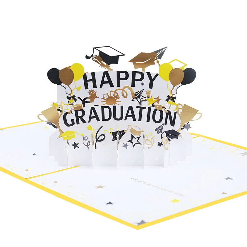 

Graduation Season Stereoscopic Greeting Cards Color Printing Creative 3D Card Blessing Card Gifts for Classmates Special Gift