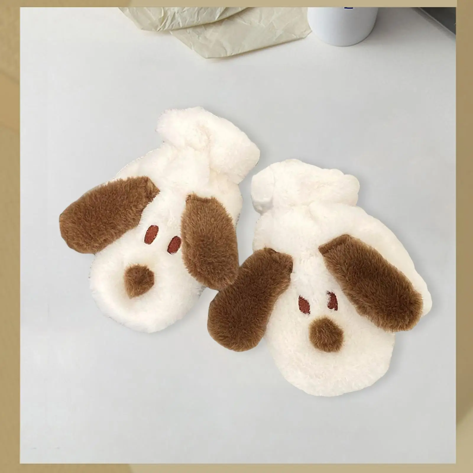 

Cute Plush Gloves Fashion Keep Warm Lightweight Thick Cartoon Animal Mittens for Winter Skiing Cycling Outdoor Driving