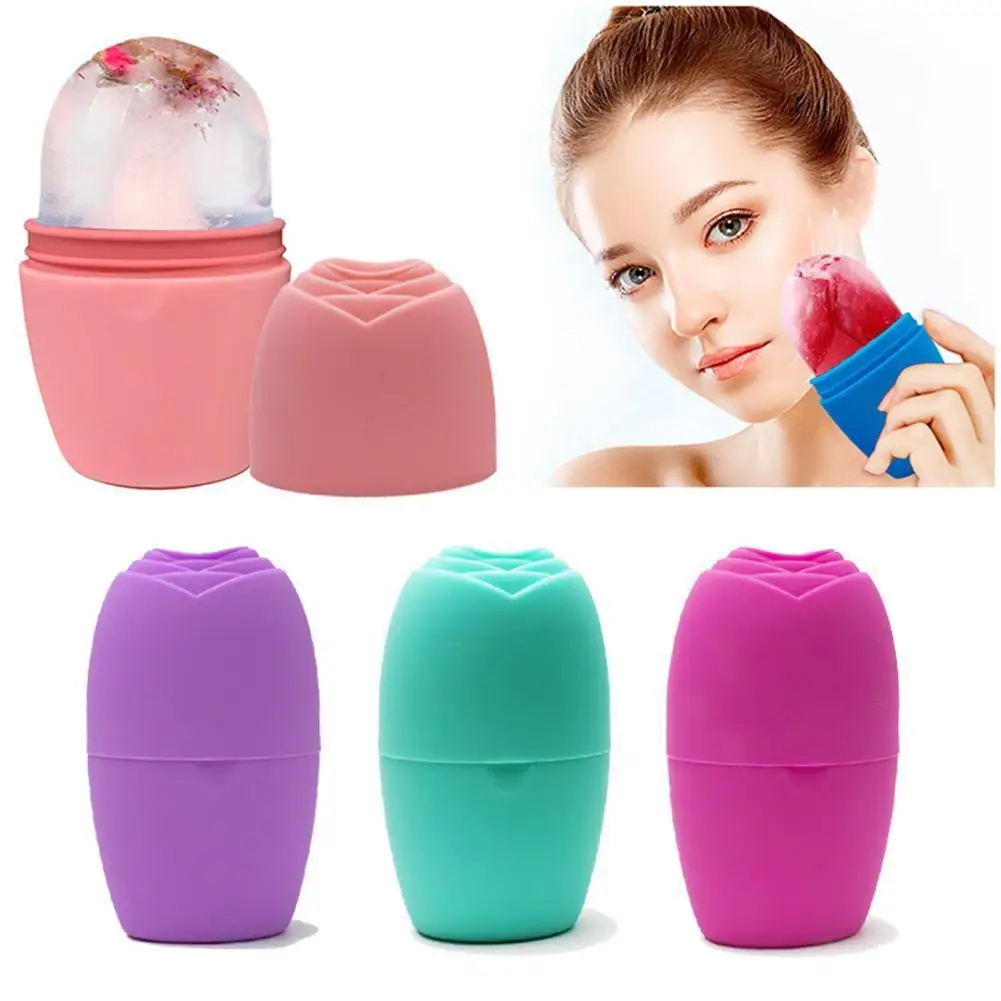 

Facial Ice Roller Reusable Silicone Mold Ice Cube Trays Lifting Contouring Tool Ice Balls Face Massager Woman Beauty Accessories