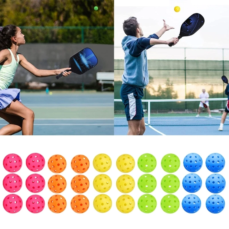 

74mm Pickleball Balls 6 Pack 40 Holes Standard Pickleball Accessories of Pickleball Paddle Set Outdoor Picklebal Balls