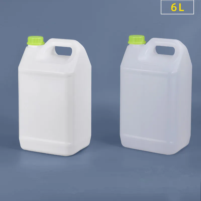 

6L Square Bottle Plastic Thicken Sealing Container With Lid Food Grade Liquid Jerry Can Refillable With Anti-thef Barrel 1Pcs