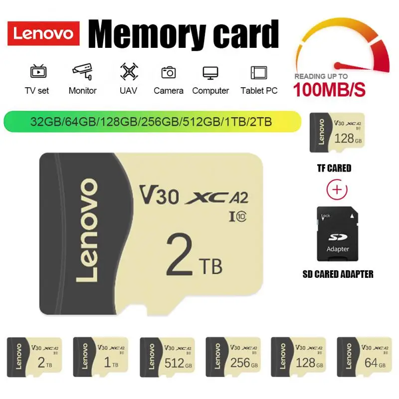 

Lenovo A2 UHS-I 2TB Micro TF SD Memories 1TB 512GB 256GB Flash SD Memory Card 128GB Waterproof TF Card For Nintendo Switch