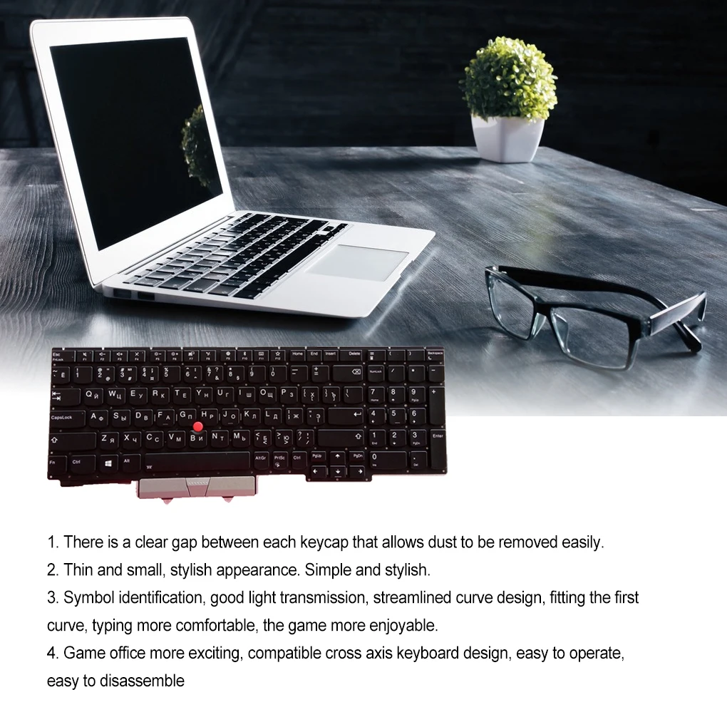 

Keyboard Computer Backlit Pointer Sensitive Input Device Key Board Notebook Keyboards Replacement for Thinkpad E15