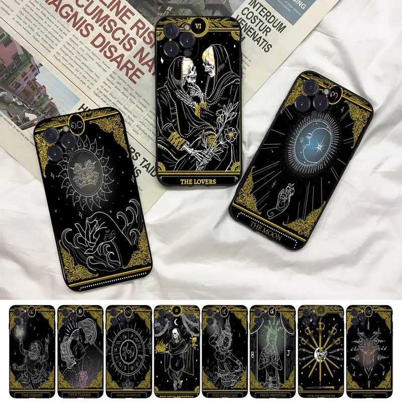 

Death Tarot Phone Case For iPhone 8 7 6 6S Plus X SE 2020 XR XS 14 11 12 13 Mini Pro Max Mobile Case