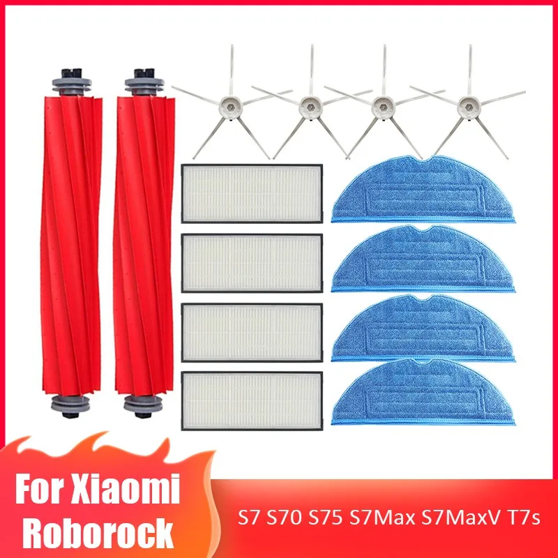 

Hepa Filter Side Brush Mop Cloths For Xiaomi Roborock S7 S70 S75 S7max S7maxv T7s For Roborock Vacuum Cleaner Parts Accessories