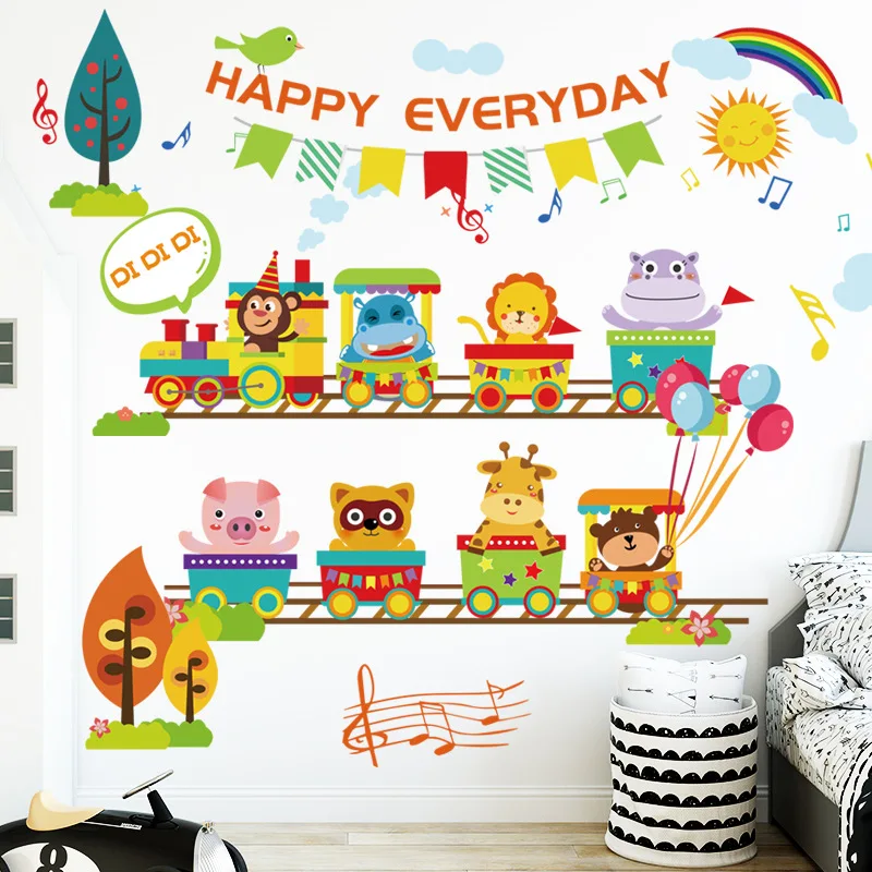 

Sticker Decal Wall Decoration Small Lovely Animal Cartoon Cute Self-adhesive Waterproof for Children's Room Kindergarten Frescoe