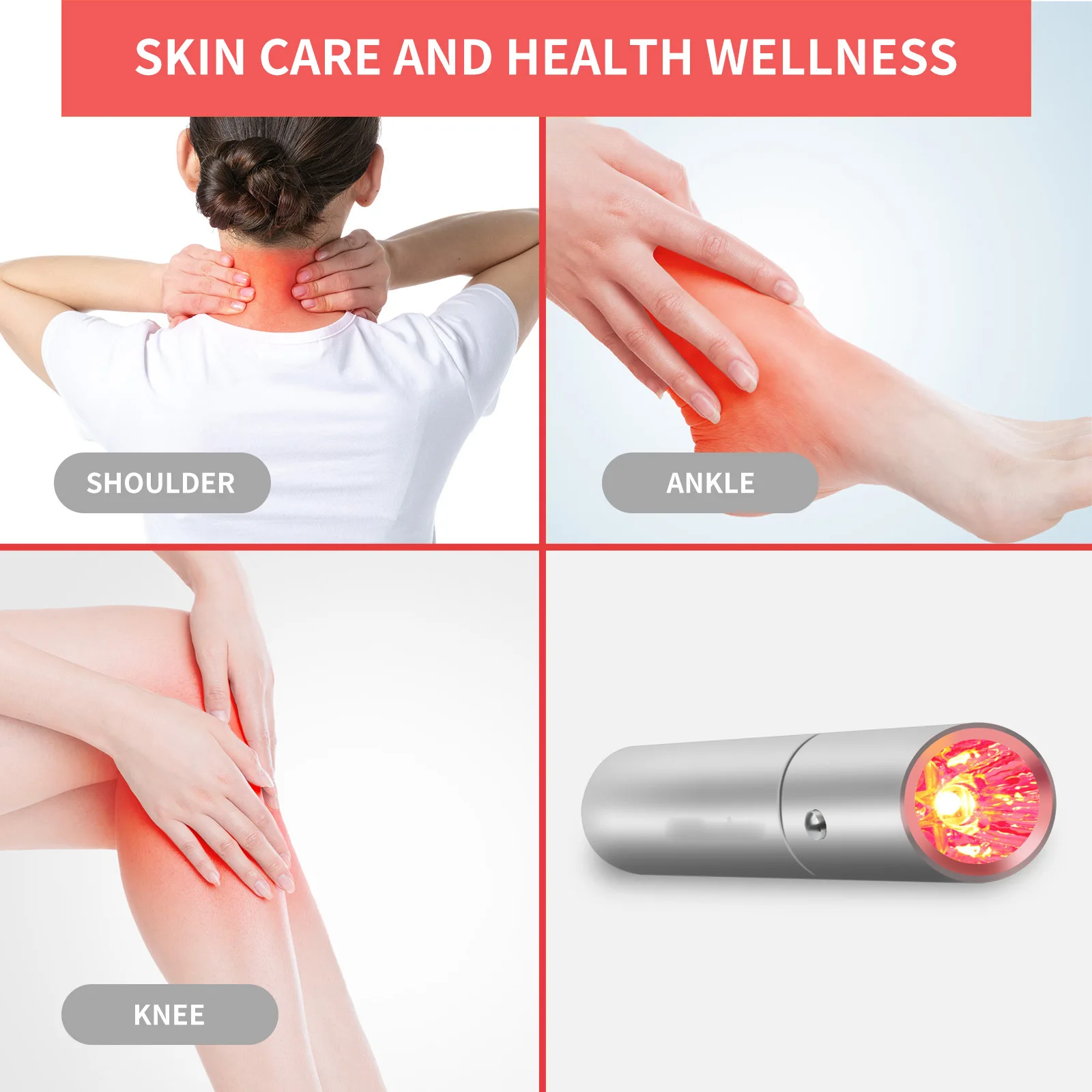 

Portable LED Infrared Torch 630nm 660nm 850nm 940nm Red Light Therapy Apparatus Beauty Relief Pain and Swelling Acute Joint Pain