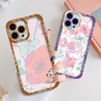 aesthethic flower cases for iphone 13 12 mini 11 pro max xs x xr 7 8 plus se 2020 2022 transparent soft tpu protection shell