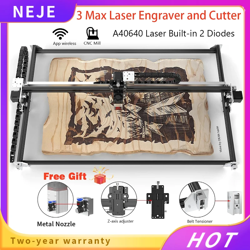 Enlarge NEJE Master 3 Max A40640 CNC Router Laser Wood Engraver Cutting Cutter Engraving Machine Lightburn Bluetooth App Control for MDF