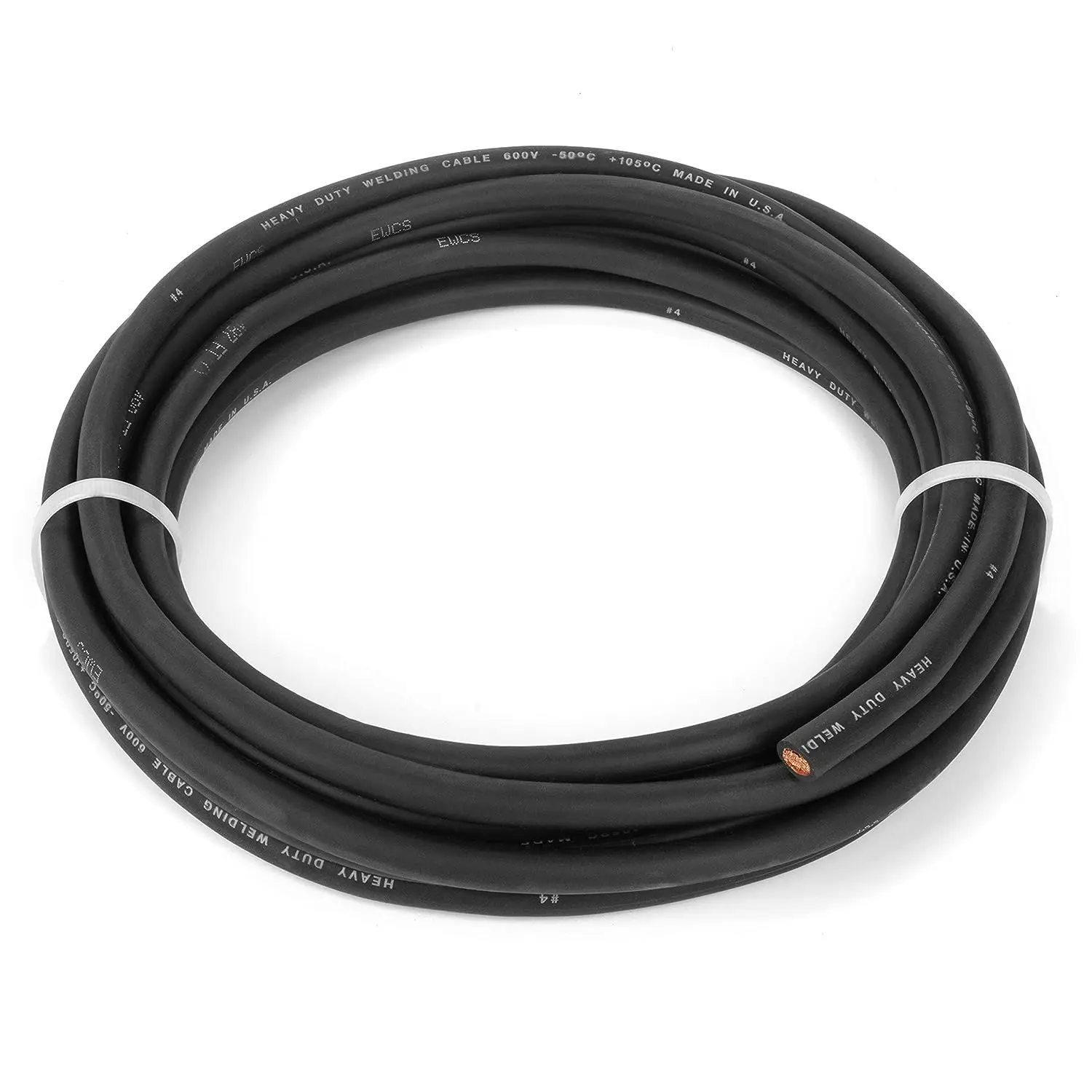 

Сверхгибкий сварочный кабель премиум-класса, 600 вольт, черный, 25 футов, США