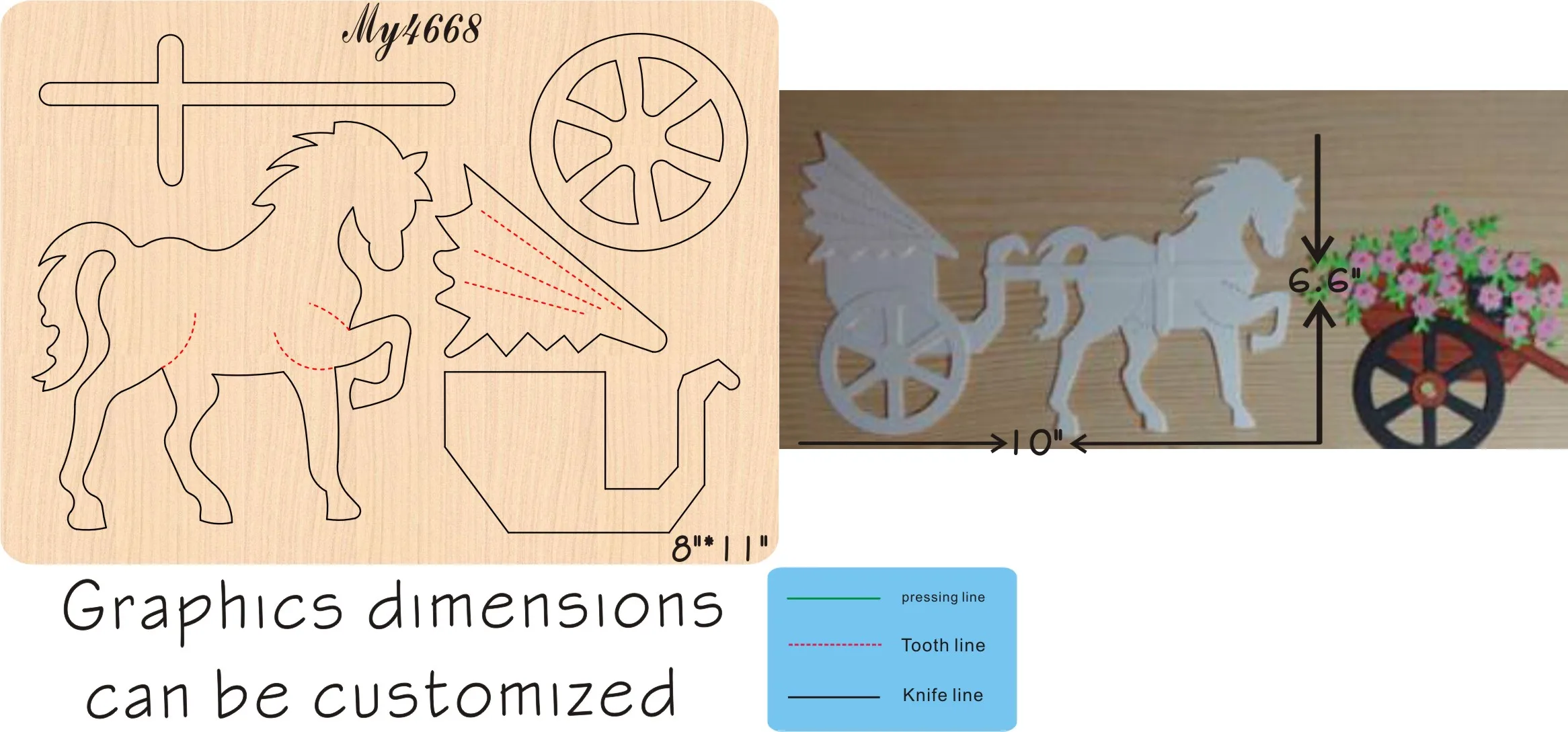 

MY4668 cutter die cutting is compatible with most machines.