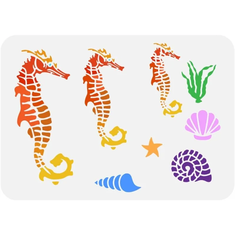 Пластиковый шаблон-штамп для рисования лошадей морских коней 8 3x11 7 дюймов