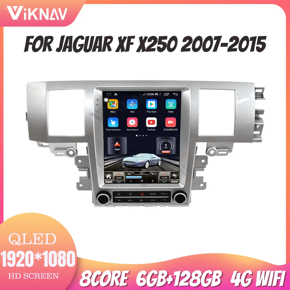 

Android 10 Carplay радио для Jaguar XF X250 2007-2015 6 + 128 Гб Сенсорный экран навигация GPS управление рулевым колесом задний вид
