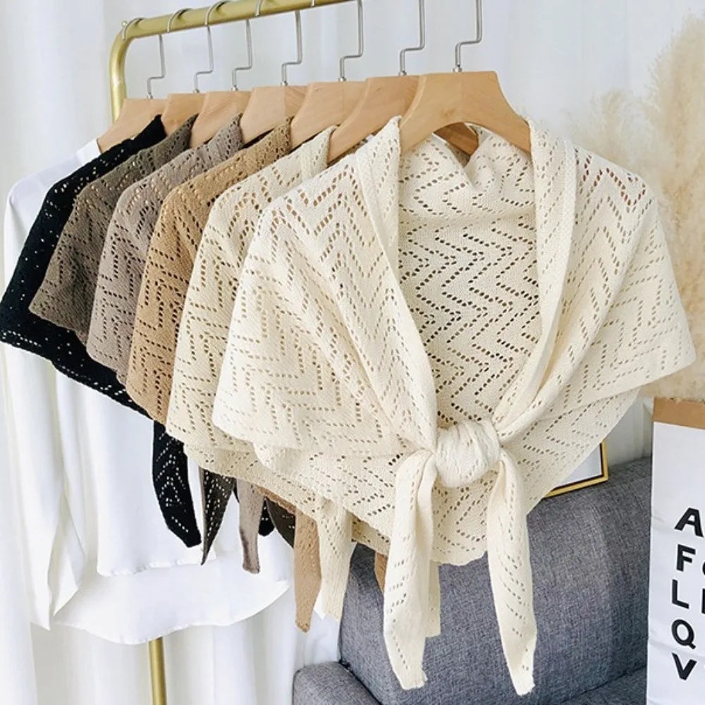 Модная треугольная полосатая накидка с вырезом Терилен в Корейском стиле