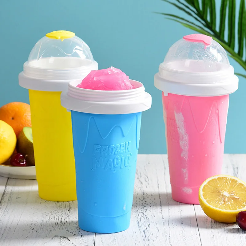 

Ice Cream Maker Squeeze Cup Silicone Quick-frozen Durable Squeeze Quick Cooling Cup Milkshake Bottle Smoothie Cup DIY Homemade