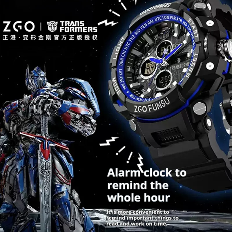 Электронные водонепроницаемые часы-трансформеры мужские светящиеся спортивные