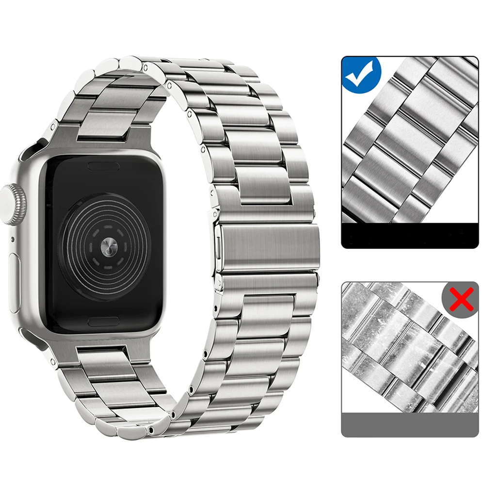 Metal Strap for Apple Watch Band 8 7 45mm 41mm Stainless Steel Bracelet iWatch Ultra 49mm 6 5 4 3 SE 44mm 42mm 40mm Accessories