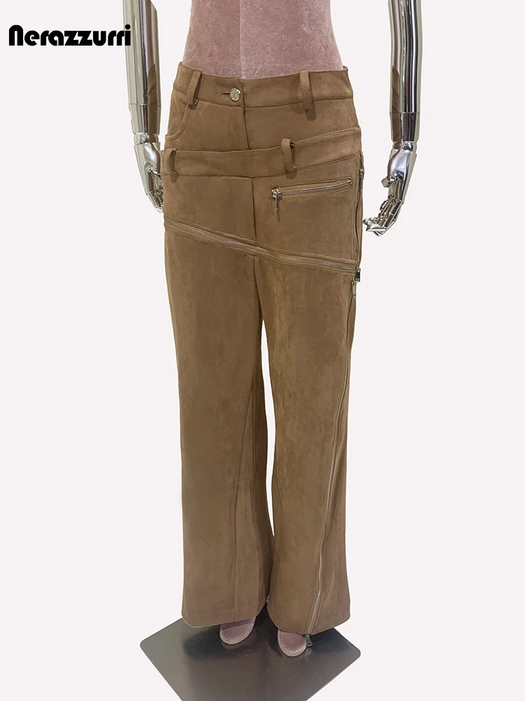 Женские замшевые эластичные брюки