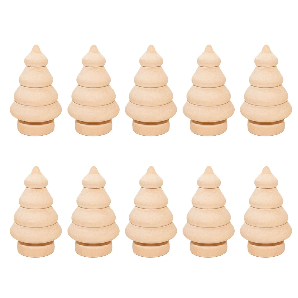 

Woodenchristmas Peg Diy Tree Snowman Wood Unfinished Crafts Blankpainted Figurine3D Trees Toy Tabletop Shape Unpainted