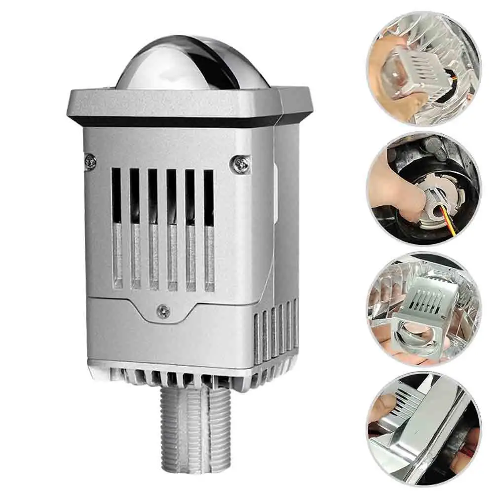 

1PC Car LED Headlight Motorcycle Modified Bi-Optic Lens Headlight Fit H7 H4 9005 High Low Beam Super Bright Headlamp Replacement