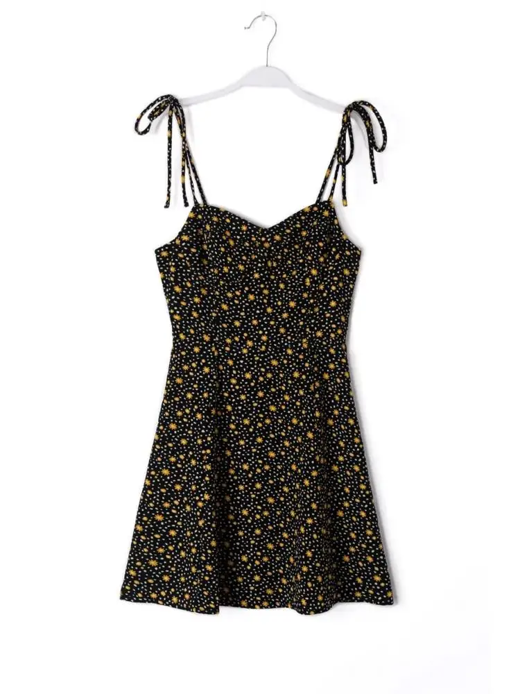 

Летнее платье на бретельках с цветочным принтом, женские мини-платья без рукавов