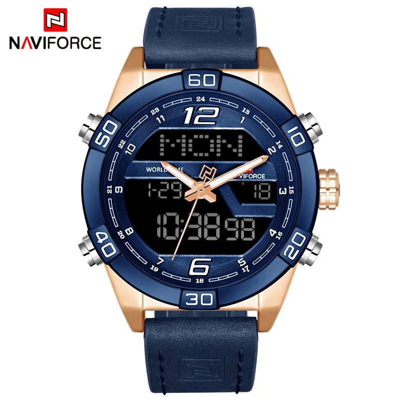 

NAVIFORCE Mens Watches Top Brand Luxury Fashion Sports Watch Men Waterproof Quartz Date Clock Leather Army Military Wrist Watch