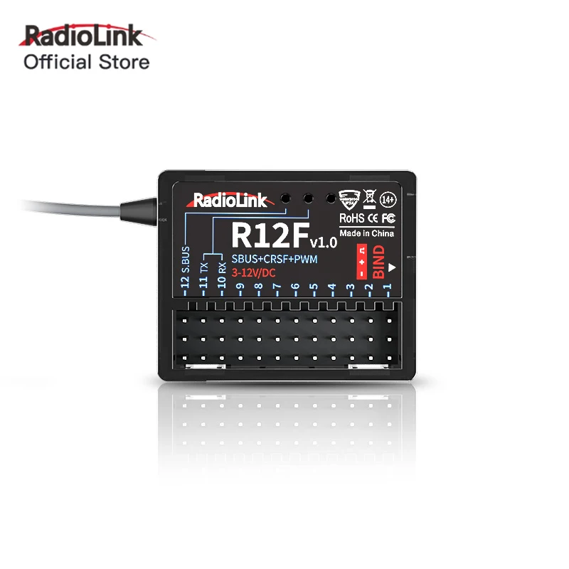 Radiolink R12F 12-канальный 2 4G RC-приемник Автомобильная передача напряжения Телеметрия