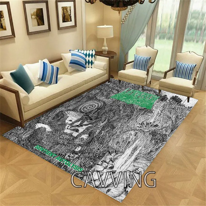

Фланелевые ковры Undeath Rock с 3D принтом, нескользящий большой ковер, украшение для дома, гостиной, спальни