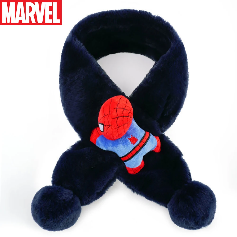 

Kids Marvel Comics Scarf Boys Winter Lovely Christmas Gift Baby Warm Velvet Captain America Cartoon Cute Pompon Children Funny