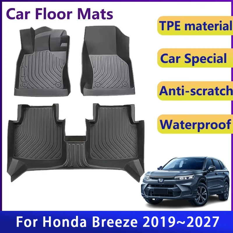 

Автомобильные коврики из ТПЭ для Honda Breeze MK1 MK2 2019 ~ 2027, водонепроницаемые коврики для левого водителя, коврики для ног, авто аксессуары для интерьера