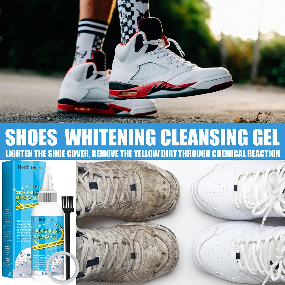 

30ML White Shoes Cleaning Gel Clean Shoes Stain Whitening Cleansing Polish Foam Deoxidizer Gel For Sneaker Remove Yellow Edg