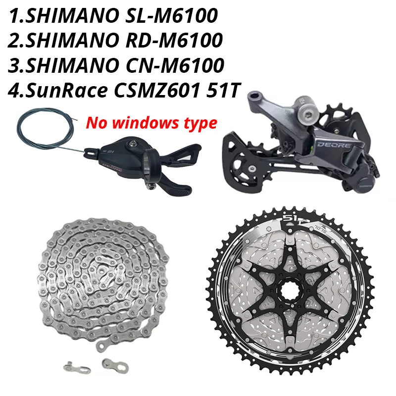 Shimano Deore M6100 1x1 2 скоростной групповой набор SL-M6100 RD-M6100 SGS CN-M6100 12 S цепь Sunrace кассета