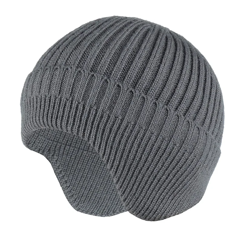 

2022 New Winter Earmuff Cap Men's Outdoor Knitted Hat Women's Korean Warm Beanies Skull Hat Windproof Earflaps Bonnet Hats