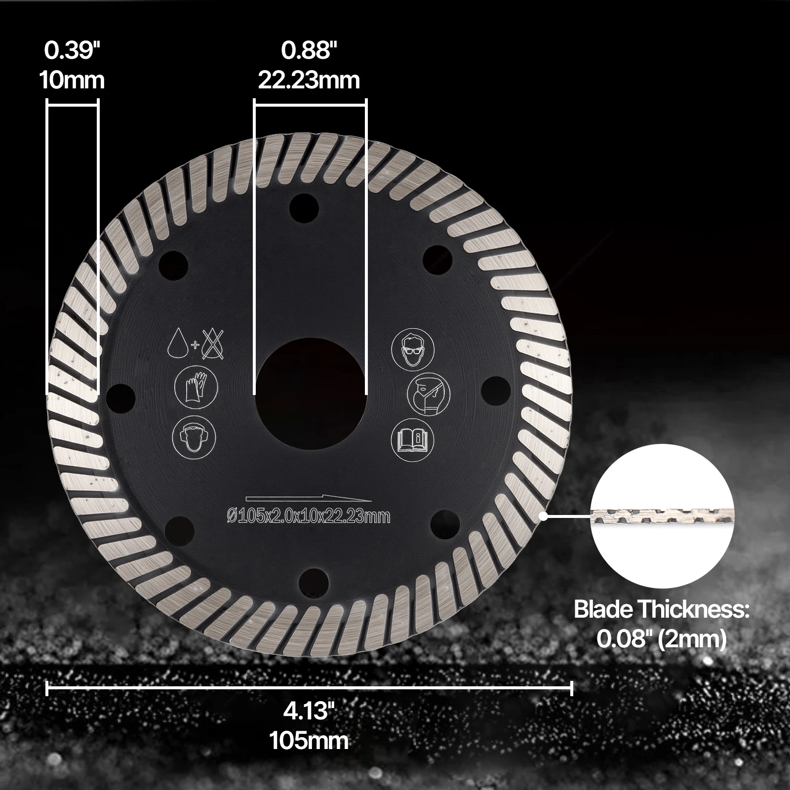 

Vearter 1 шт. 105-180 мм турбо-алмазный отрезной диск для сухой резки алмазная пила для мрамора, фарфора, керамики, гранита, инструменты