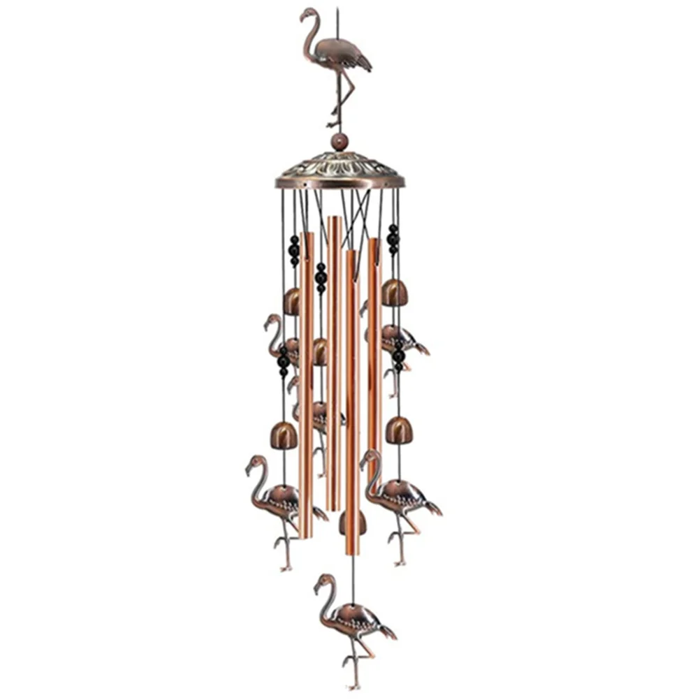 

Flamingo Wind Chimes Garden Hanging Bell Bird Gift Ornament Brass Pendant Balcony Ornaments